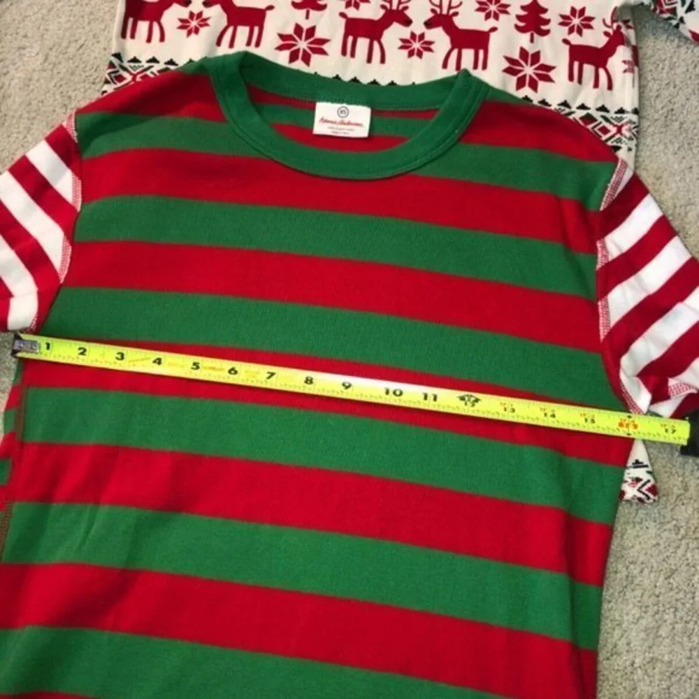 Hanna Andersson‎ Christmas Holiday Women’s XS Pajama Top Set Reindeer Striped